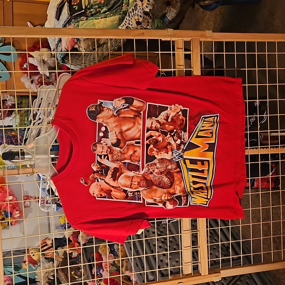 ❤️🎊Host Pick🎊❤️From Moms closet WWE Wrestle Mania TeeShirt XXL size18